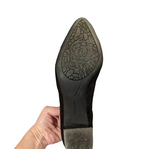 Rockport Black Micro Suede Ankle Boots Size 7 Block Heel Side Zip Closure Gail - Picture 14 of 16